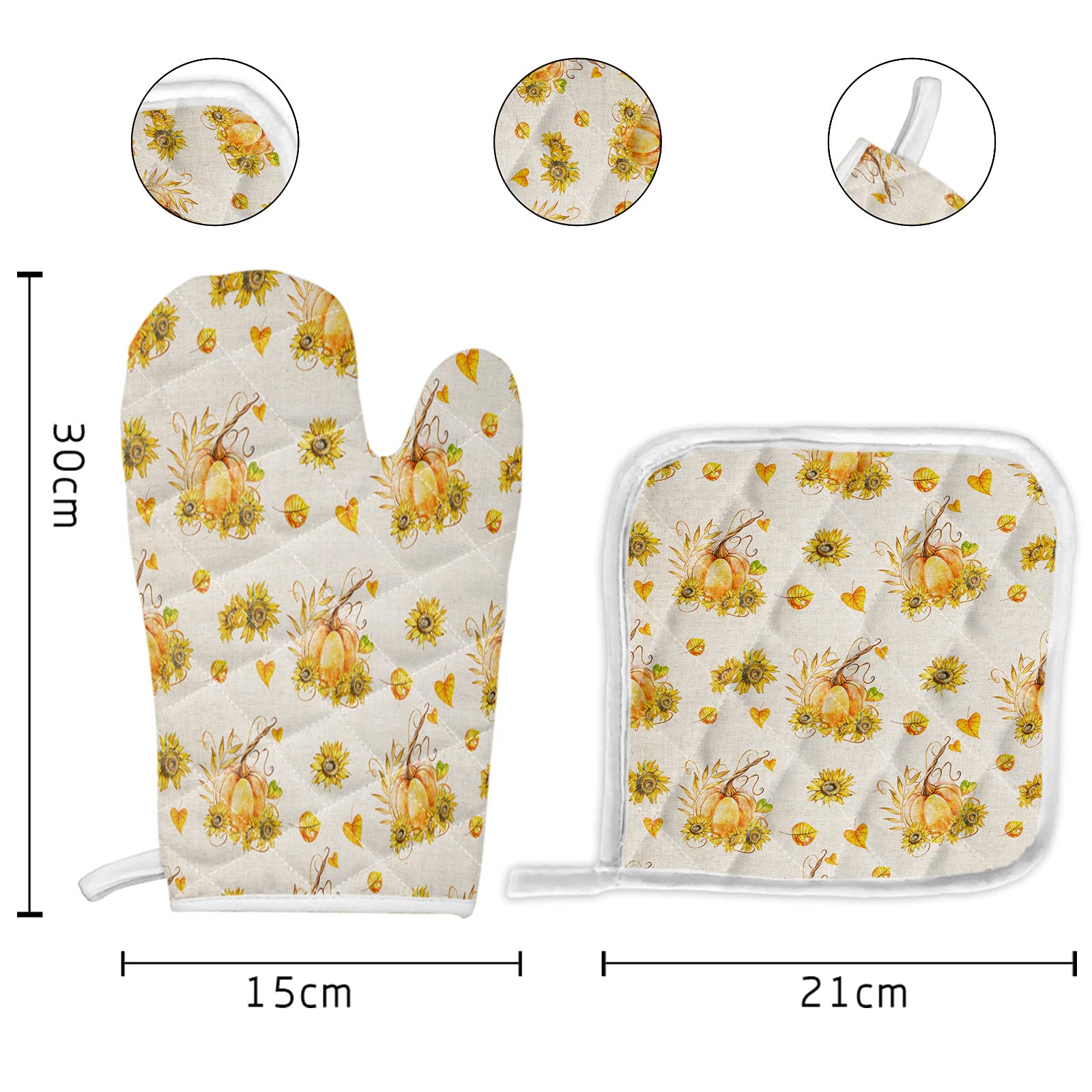 Oven Mitts 2-Piece Set Mitt and Potholder