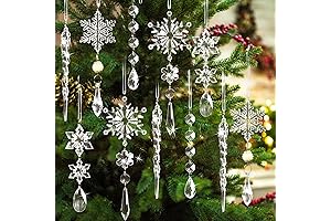 18pcs Crystal Christmas Ornaments for Tree Decorations