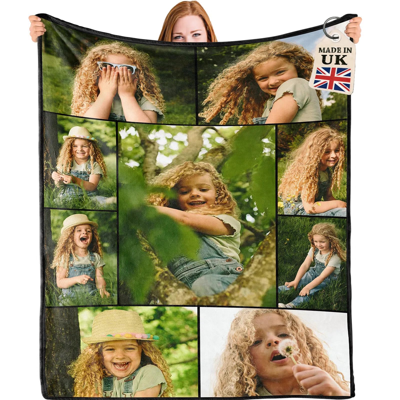 Bemaystar Personalised Gifts for Adult Kids - Personalised Blanket, Photo Blanket with Text,Custom Blanket, Gifts for Mum Dad Kids Pet, Gifts for Mother Day Birthday, Baby Shower