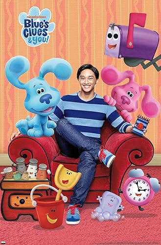 Trends International Nickelodeon Blue's Clues - Póster de pared grupal, 34 pulgadas de largo x 22.4 W, versión premium sin marco