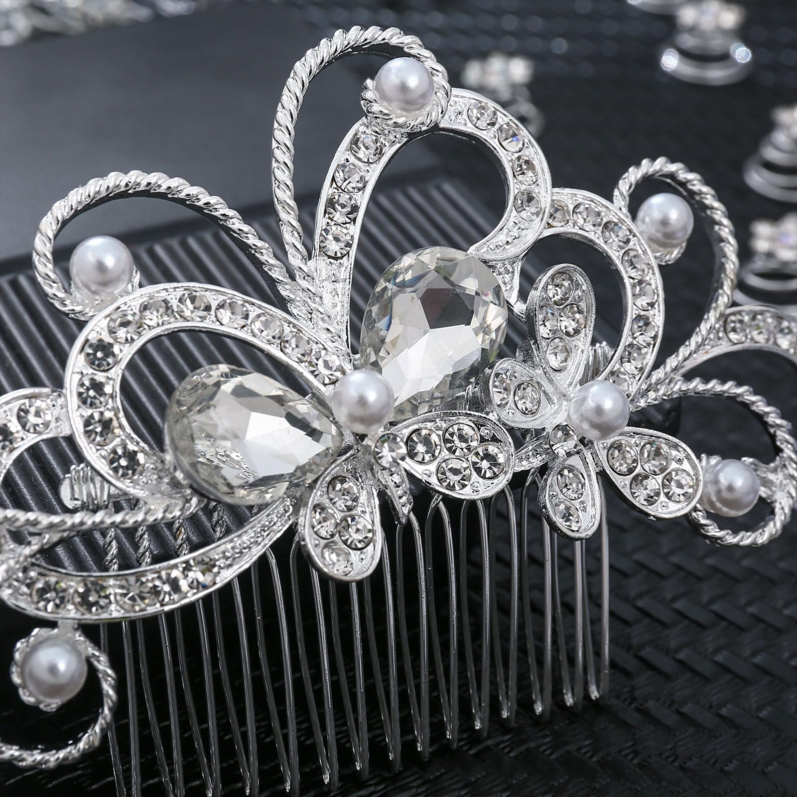 Amazon.com : Boao 56 Pieces Bride Hair Accessories for  display picture 3