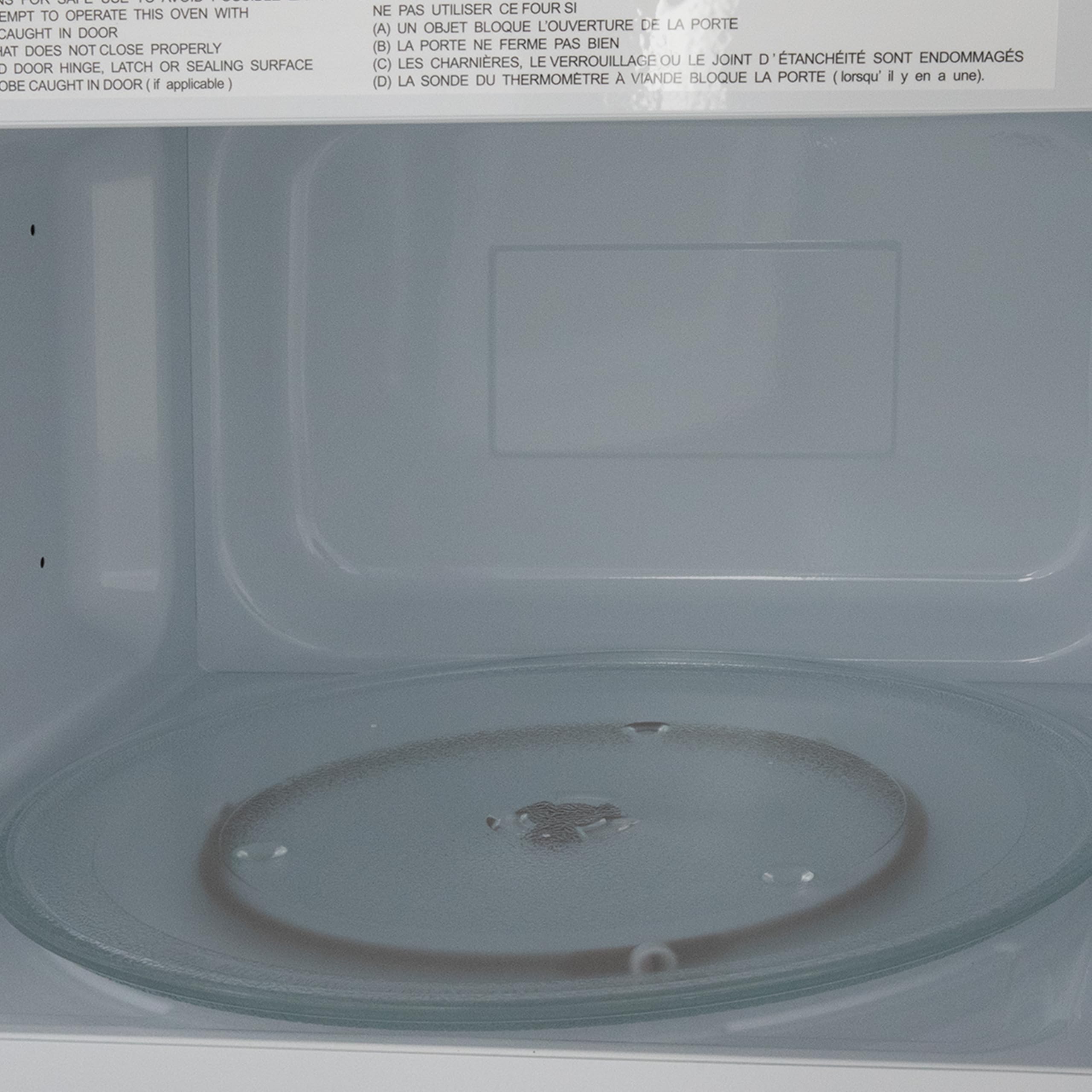 MT150V0W Horno microondas de 1000 vatios compacto con 9 ajustes de precocción, descongelación rápida y por peso, panel de control electrónico y tocadiscos de vidrio, 1.5 pies cúbicos, color 8