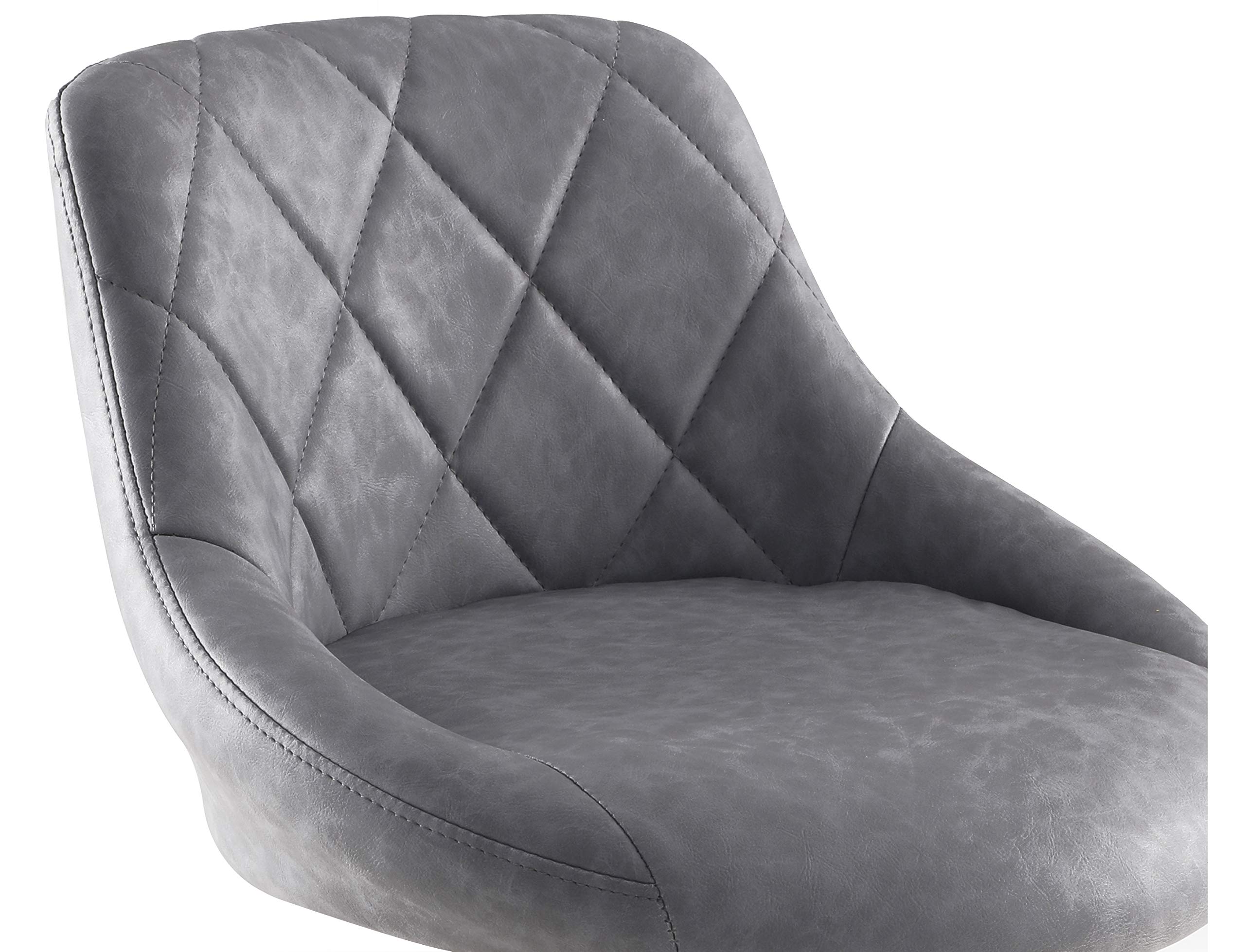 Millhouse DM585 Modern Bar Stools Set, Leatherette Exterior, Adjustable Swivel Gas Lift, Black