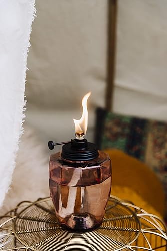 Miniatura 2 de TIKI Linterna de cristal ajustable de 64 pulgadas, iluminación decorativa rosa para césped, patio y jardín al aire libre, incluye apagador y mecha