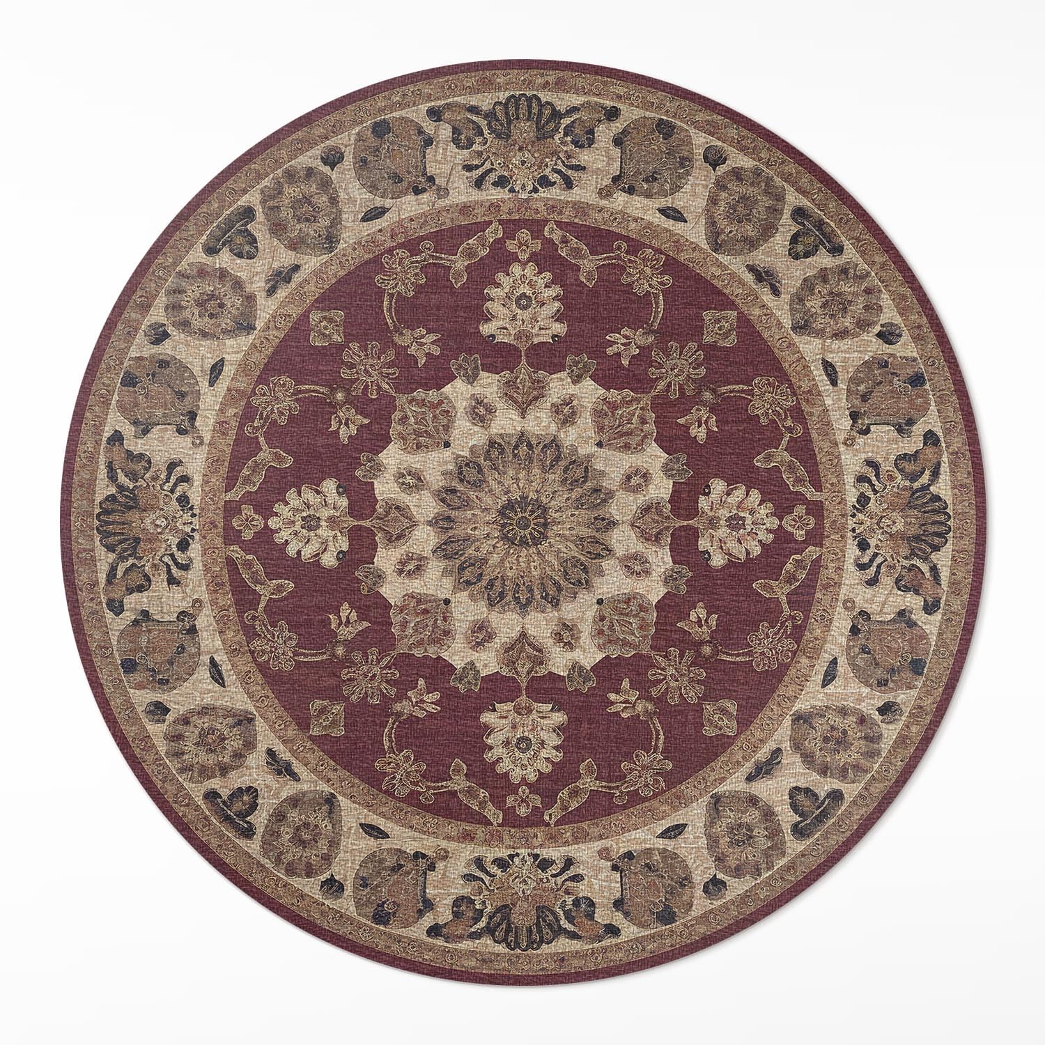 Tapis de sol vinyle PVC rond ø110 cm salon chambre intérieur durable