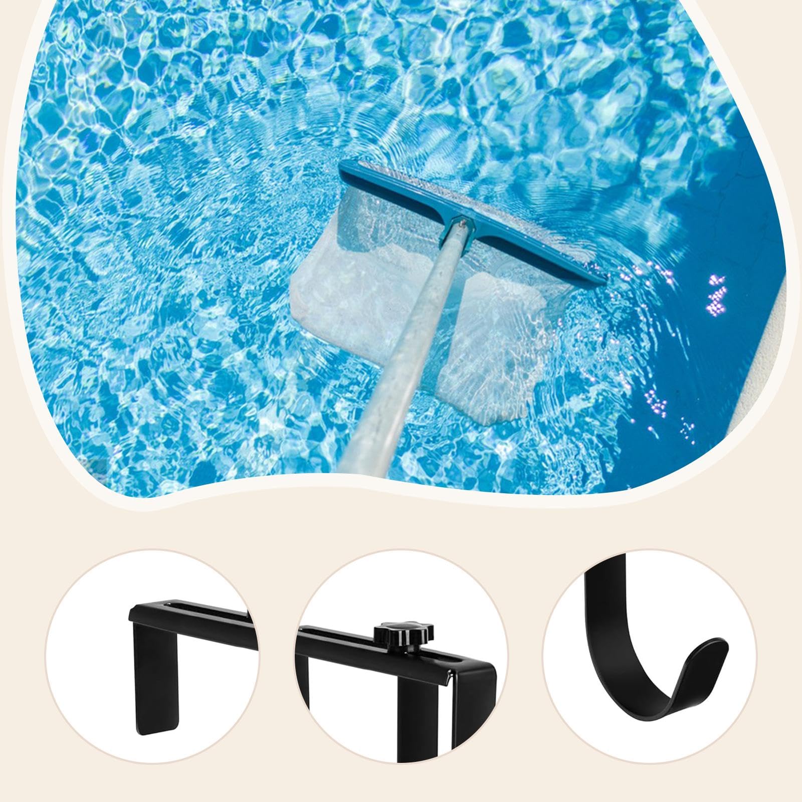 2 Piezas de Colgadores para Postes de Piscina, Ganchos para Equipos de Piscina para Manguera de Jardín