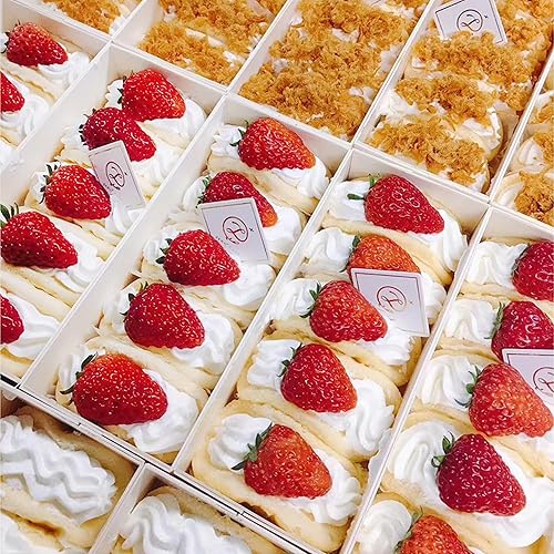 Miniatura 8 de LotFancy Cajas de papel para embutidos con tapas transparentes, paquete de 50, recipientes rectangulares desechables para postres, cajas blancas de