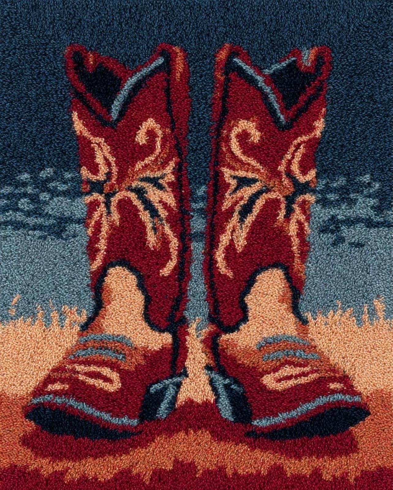 Wallphantom Latch Hook Rug Kits,Cowboy Boots