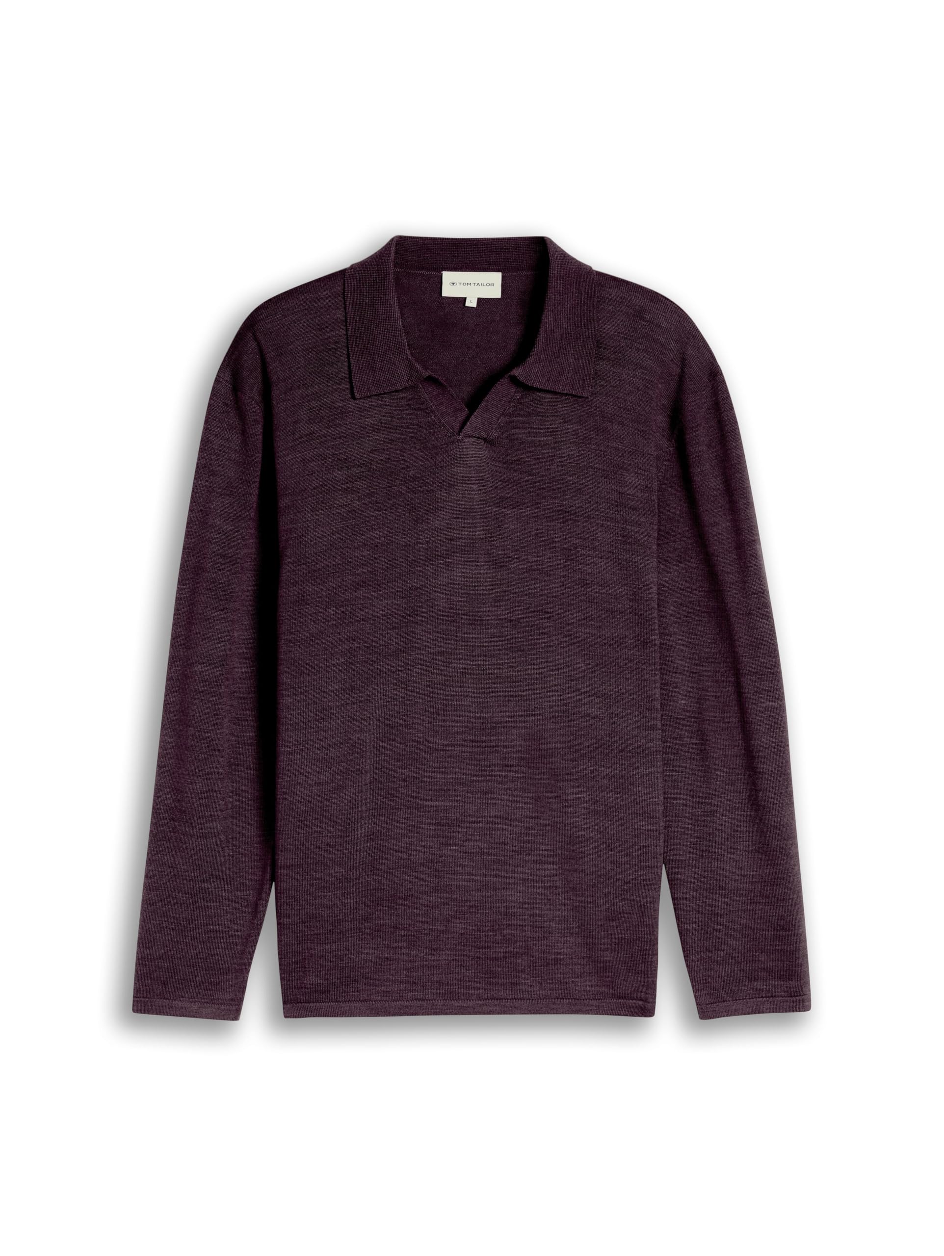 Tom Tailor GmbH Men's 1054171 Cardigan with Polo Collar, 40587 - Dark Plum, XXL