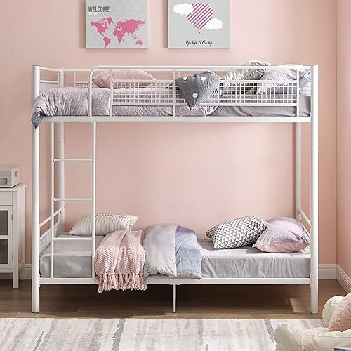 Miniatura 19 de Walker Edison Timothee - Litera de tamaño matrimonial sobre escritorio para la computadora, de metal, tamaño matrimonial, color blanco Blanco,Negro