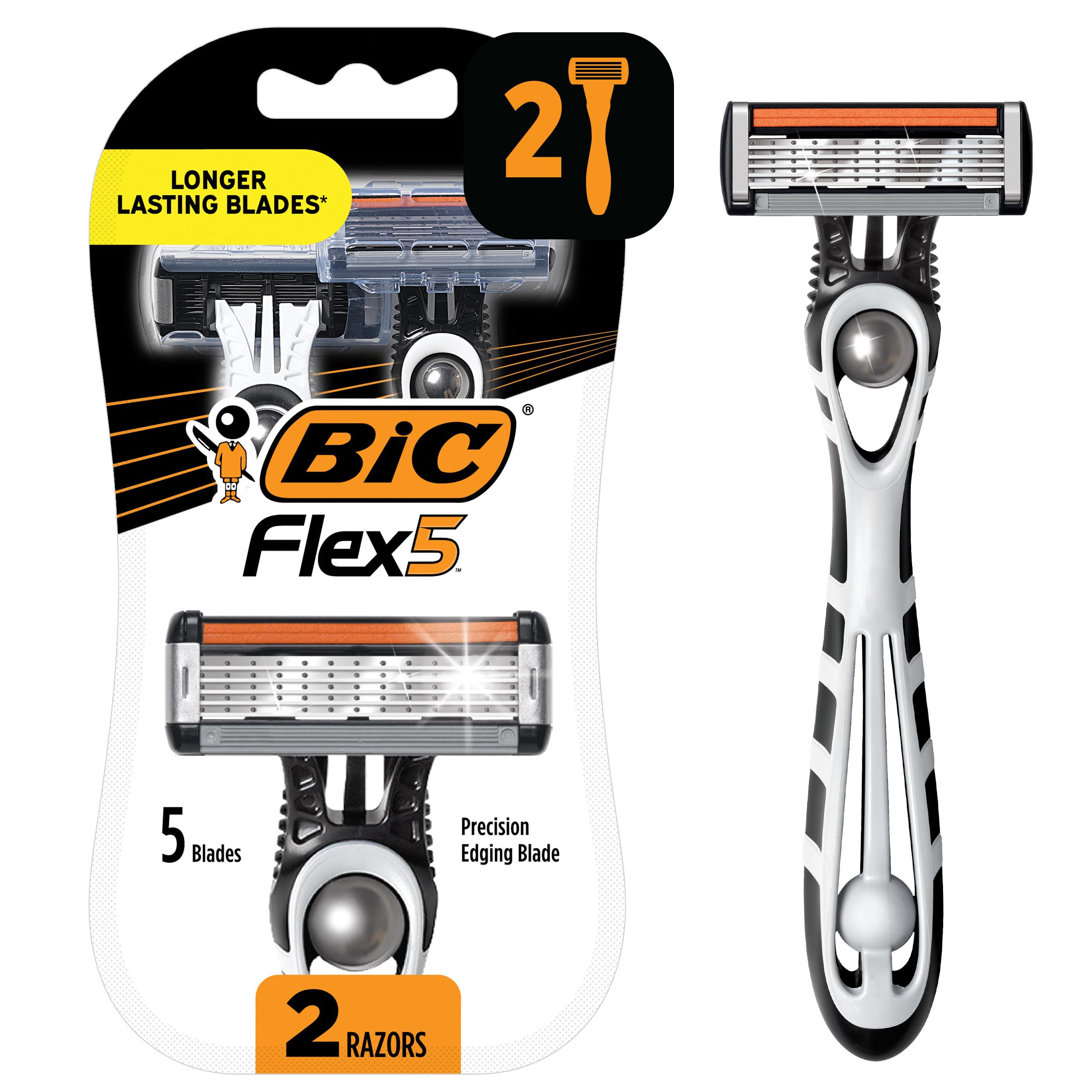 BiC Flex 5 Blades - 2 CT Black 2 Count (Pack of 1)