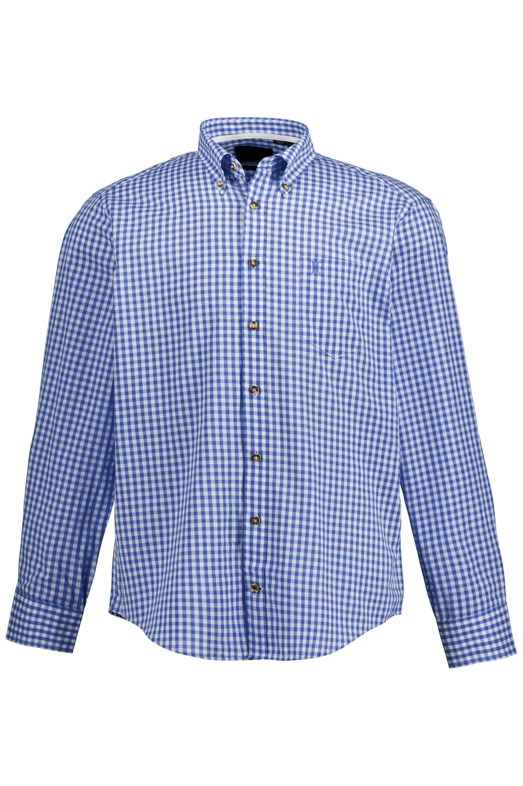 JP 1880 Camisa de Cuadros Uniforme, Manga Larga, Cuello Abotonado, Modern Fit 748509
