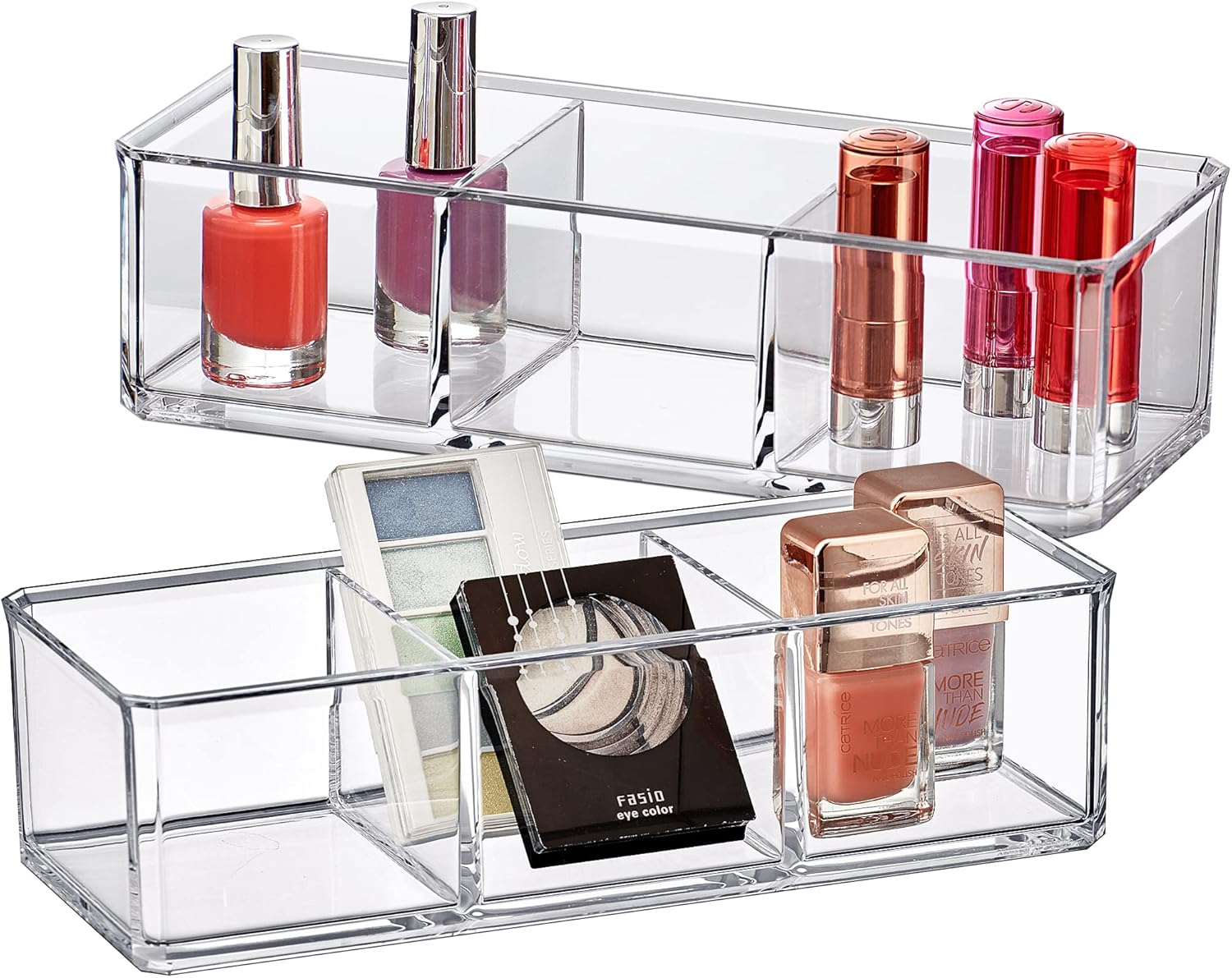 Acrylic makeup organizer for storing lipsticks nail polishes and more