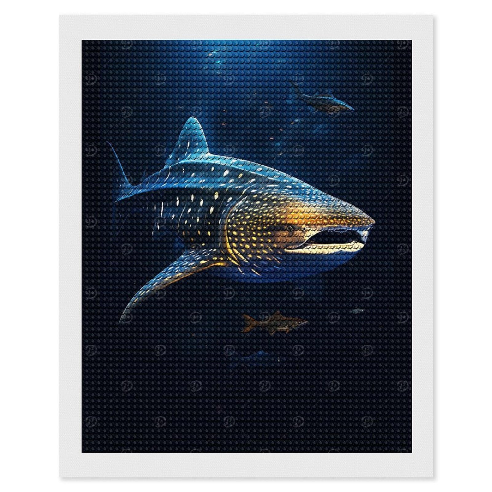 Junmoney Whale Shark Underwater(2) Diamond Art Canvas 16"x20", for Adults, Printed Canvas, Home Wall Decor, Gift Idea, Mindful Craft Activity