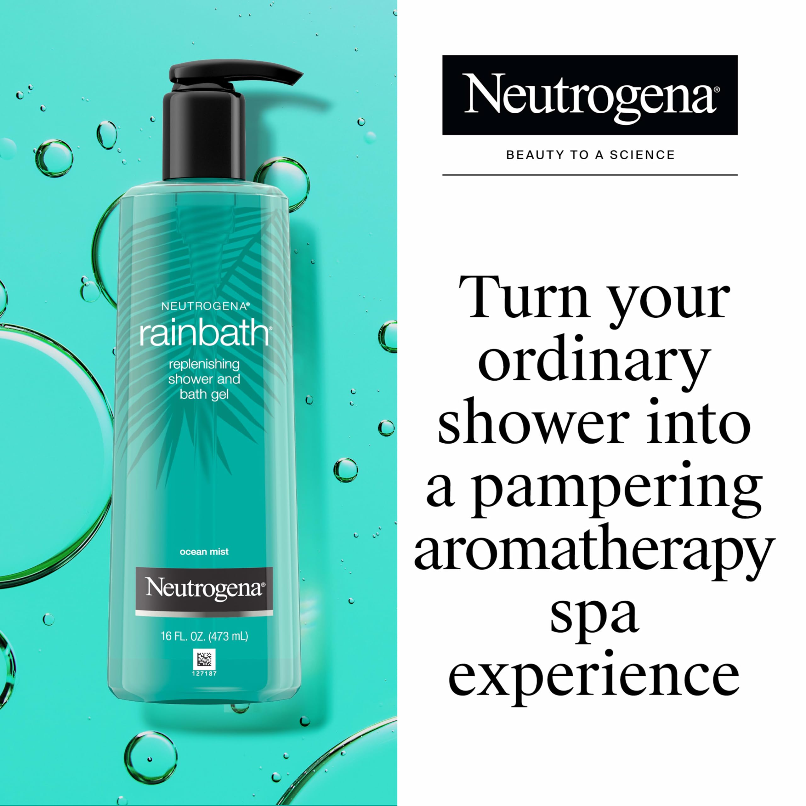 Neutrogena Rainbath regenerujący i oczyszczający żel pod prysznic i kąpiel, nawilżający żel do mycia ciała i golenia z Clean Lather, Ocean Mist Scent, 32 fl. oz