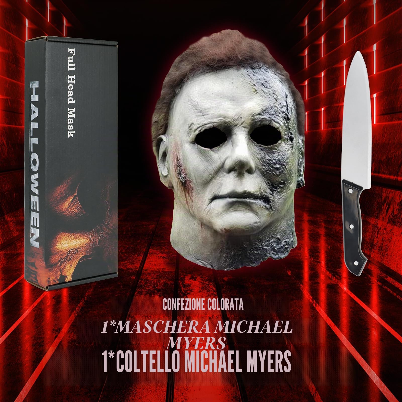 Xambop Halloween Michael Myers maschera horror cosplay accessori di scena.