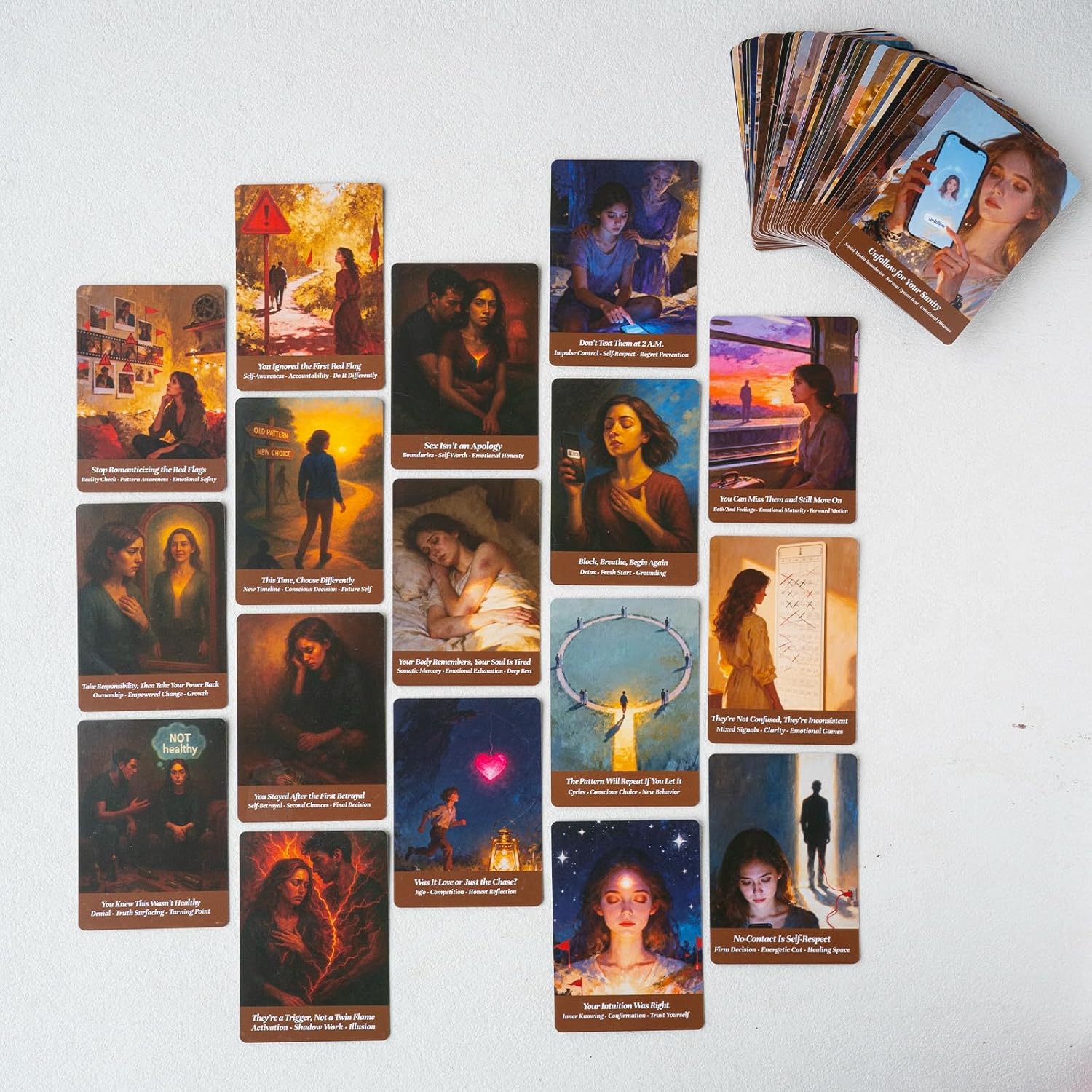 《Mind Mirror Oracle Cards》 for Beginners – 54-Card Direct Truth Deck for Love & Relationship Clarity, Emotional Healing, Shadow Work, Self-Reflection and Personal Empowerment - Image 3