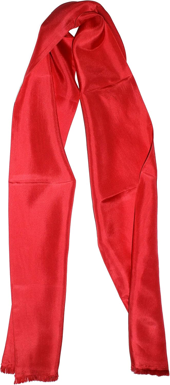 Royal Silk Dashing Red Silk Aviator Scarf Pure 100% Silk – 8” x 60”