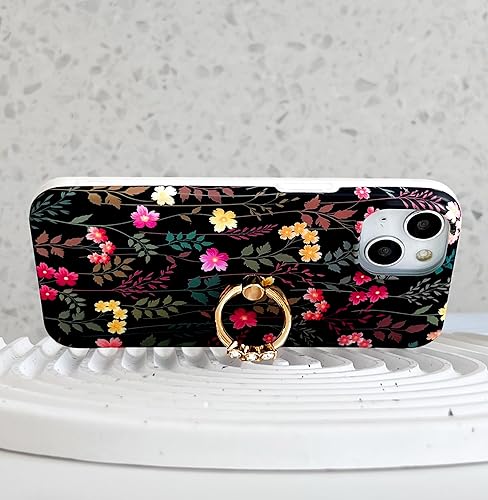 Miniatura 6 de Qokey Funda para iPhone 13, iPhone 14, bonita funda de flores de jardín para niñas y mujeres, patrón mate, suave, a prueba de golpes, TPU