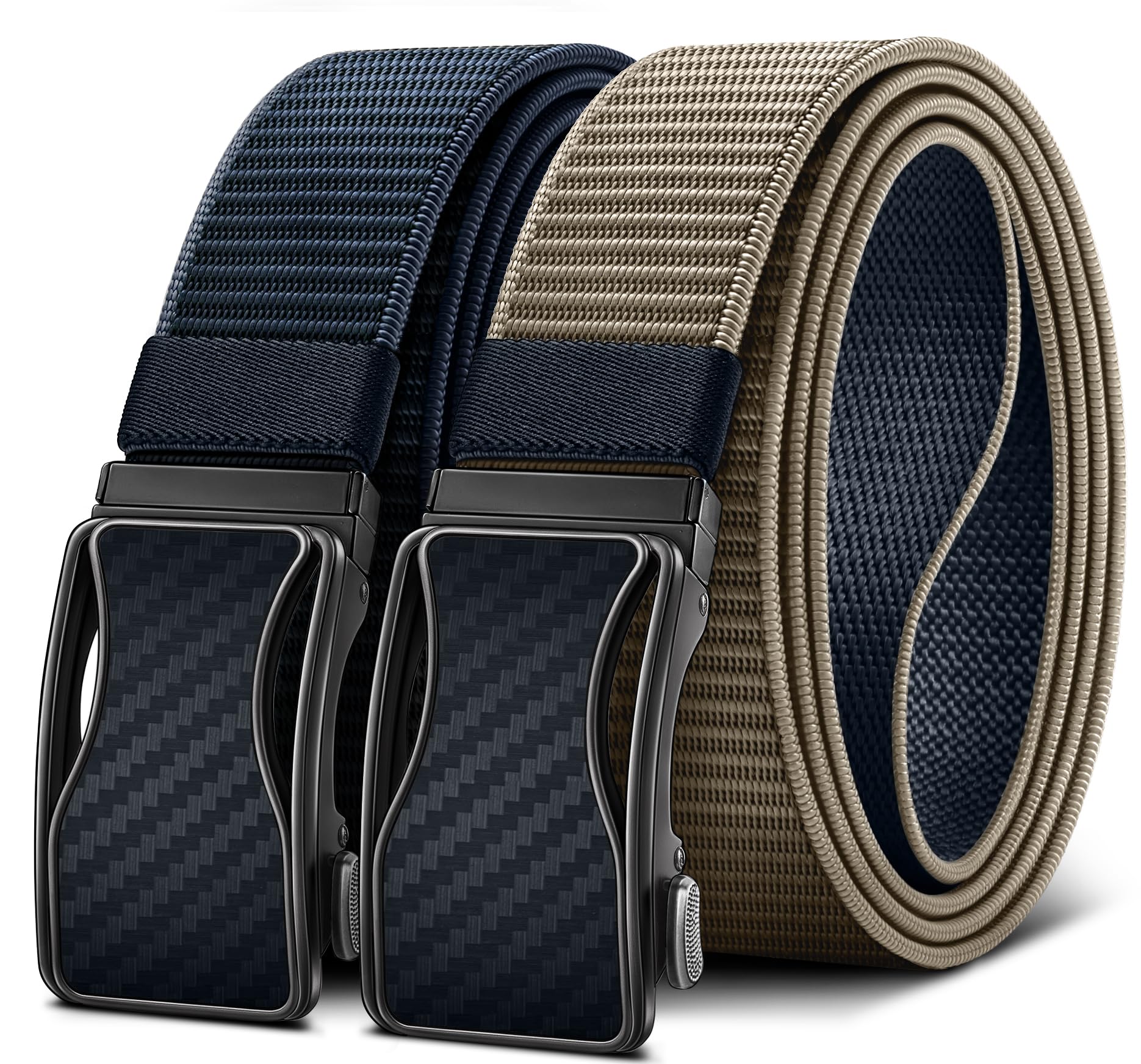 BULLIANT Mens Ratchet Belt Reversible Web Nylon Casual Belt for Gift Men Golf Hiking Pants Jeans 2 In
