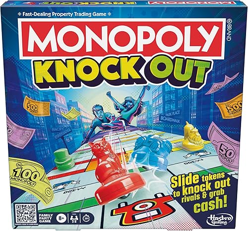 Monopoly Juego de fiesta familiar Knockout para niños, adolescentes y adultos A partir de 8 años 2 a 8 jugadores 20 minutos promedio Juegos de Monopoly Juego de fiesta familiar Knockout para niños, adolescentes y adultos A partir de 8 años 2 a 8 jugadores 20 minutos promedio Juegos de