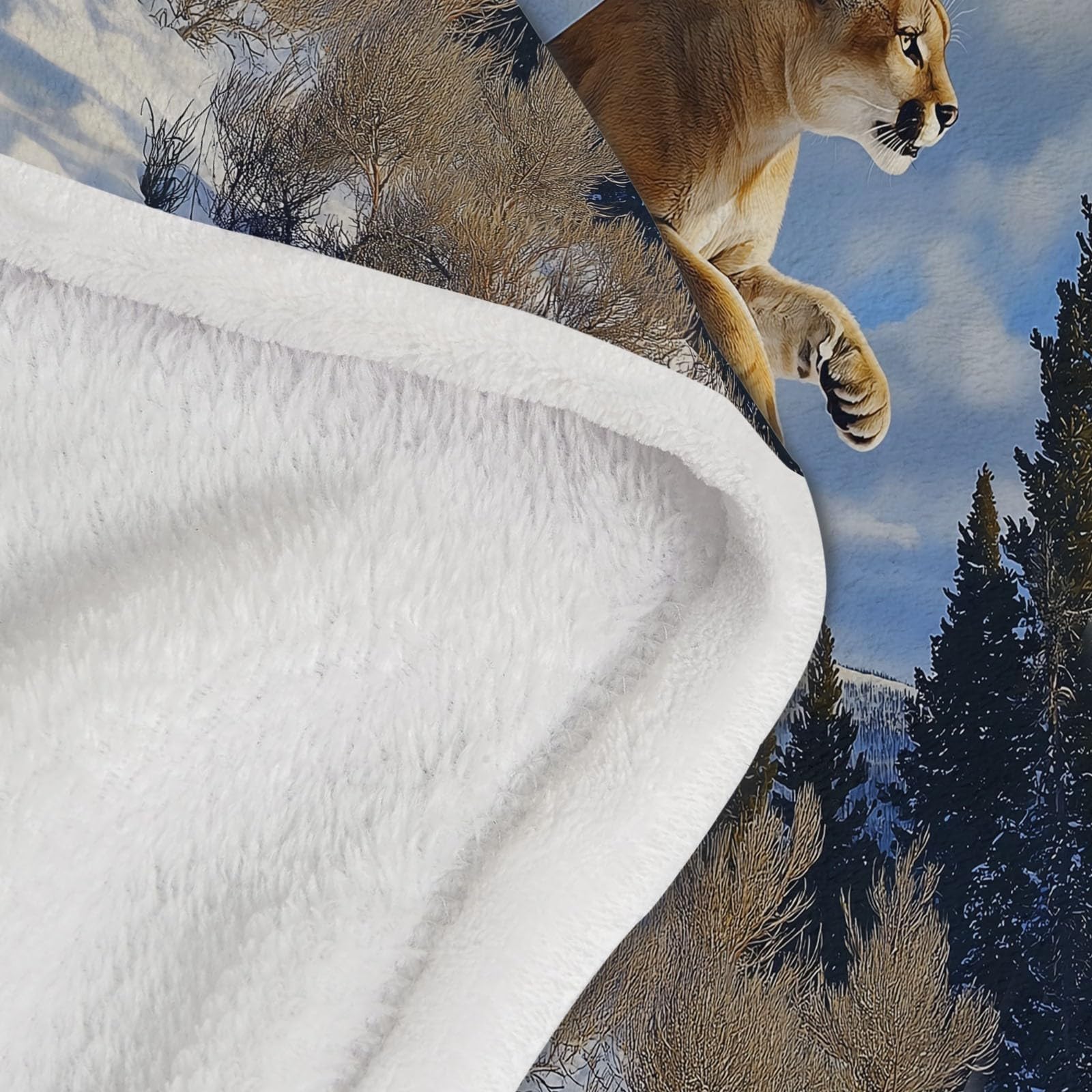 Narzuta King (220 x 240 cm) - super miękki koc flanelowy z naturą, krajobrazem, nadruk lwa, ciepły, przytulny, całoroczny koc dla dzieci i dorosłych, ciemny, przytulny koc polarowy do domu