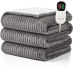 HomeMate Cobertor elétrico aquecido – 127 cm x 152 cm cobertor de aquecimento 4 horas de desligamento automático 5 níveis de calor cobertor de calor proteção contra superaquecimento cobertor aquecedor