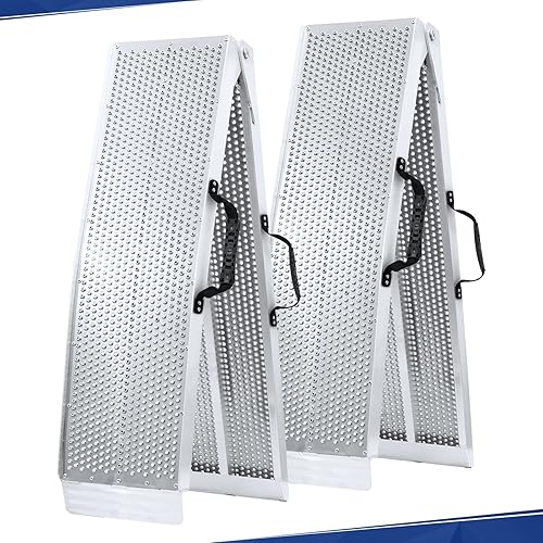 PENSUN Rampas de carga para camiones, rampas plegables de 7.5 pies, rampas portátiles de aluminio mejoradas, rampas para motocicletas para motos de
