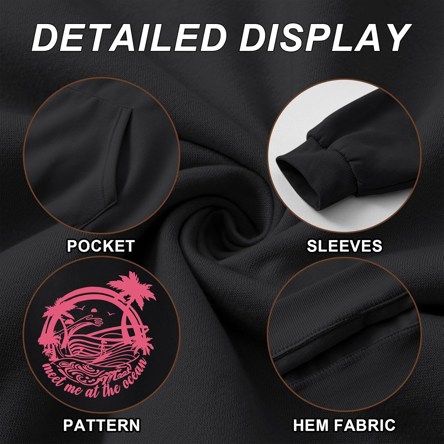 Cute Palm Hoodies For Teen Girls Oversized Graphic Sweatshirt Baggy Aesthetic Hoodie Y2k Trendy Preppy Clothes Women - Image 6