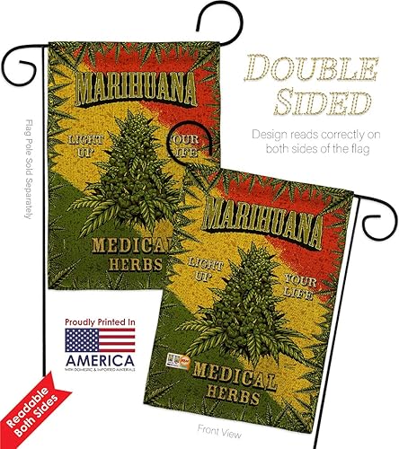 Miniatura 3 de Marihuana Burlap Garden Flag 2pcs Pack Novelty Trendy House Decoration Banner Small Yard Gift Double-Sided, Made in USA