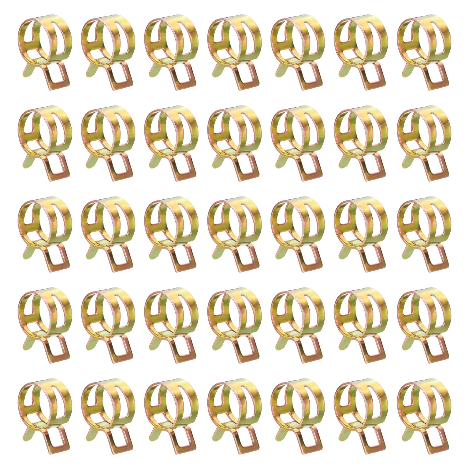 sourcing map 50pcs Spring Band Type Hose Clamps 15mm Fuel Line Hose Spring Clip Silicone Vacuum Hose Pipe Clamp Low Pressure Tube Clip Fastener, Colorful