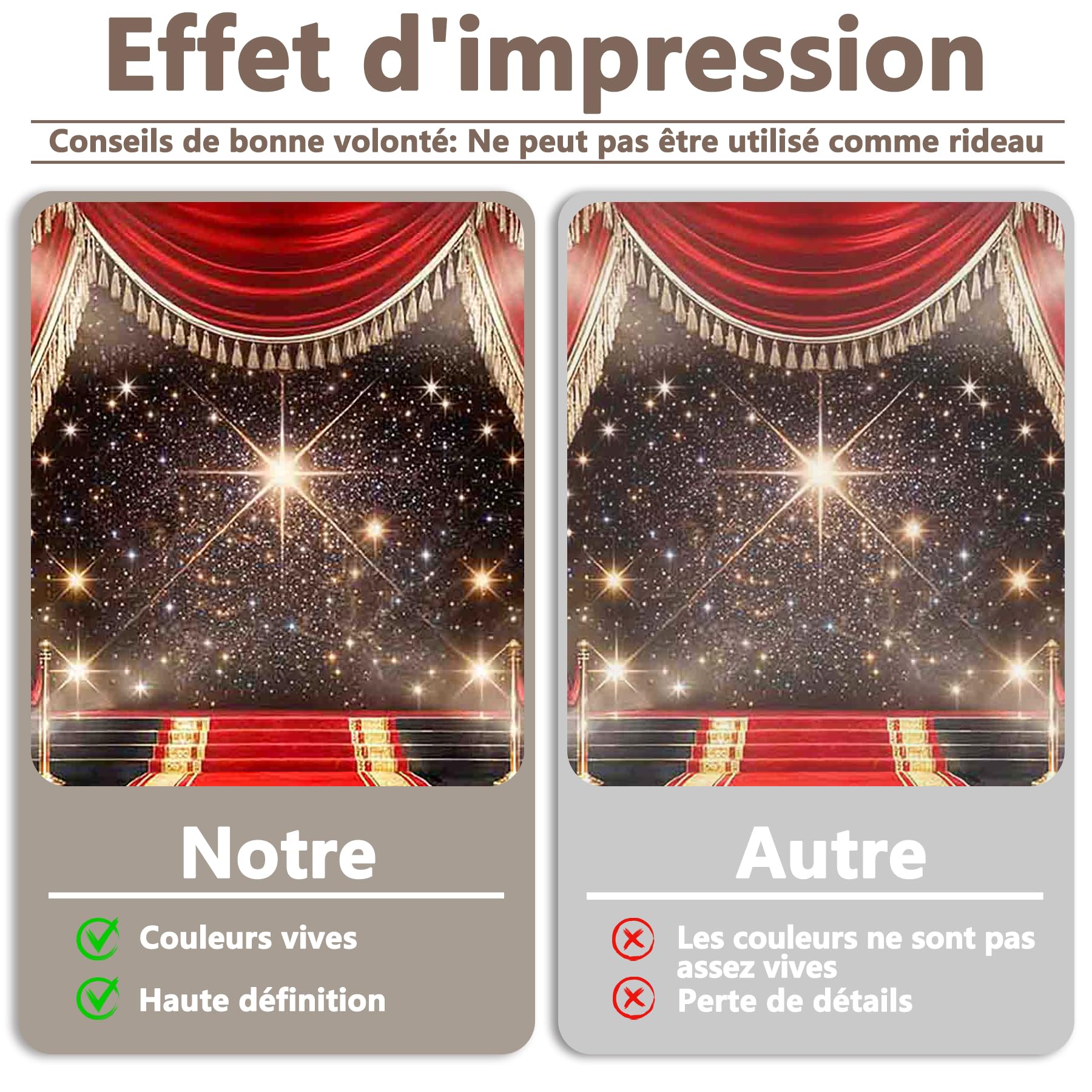 Luminora 2,43x1,8 m Toile de Fond de Événement sur Tapis Rouge Fond de Photographie Scène pour soirée cinéma en Polyester, Décoration de Fête bannière,Tapisserie Murale, Accessoires de Studio