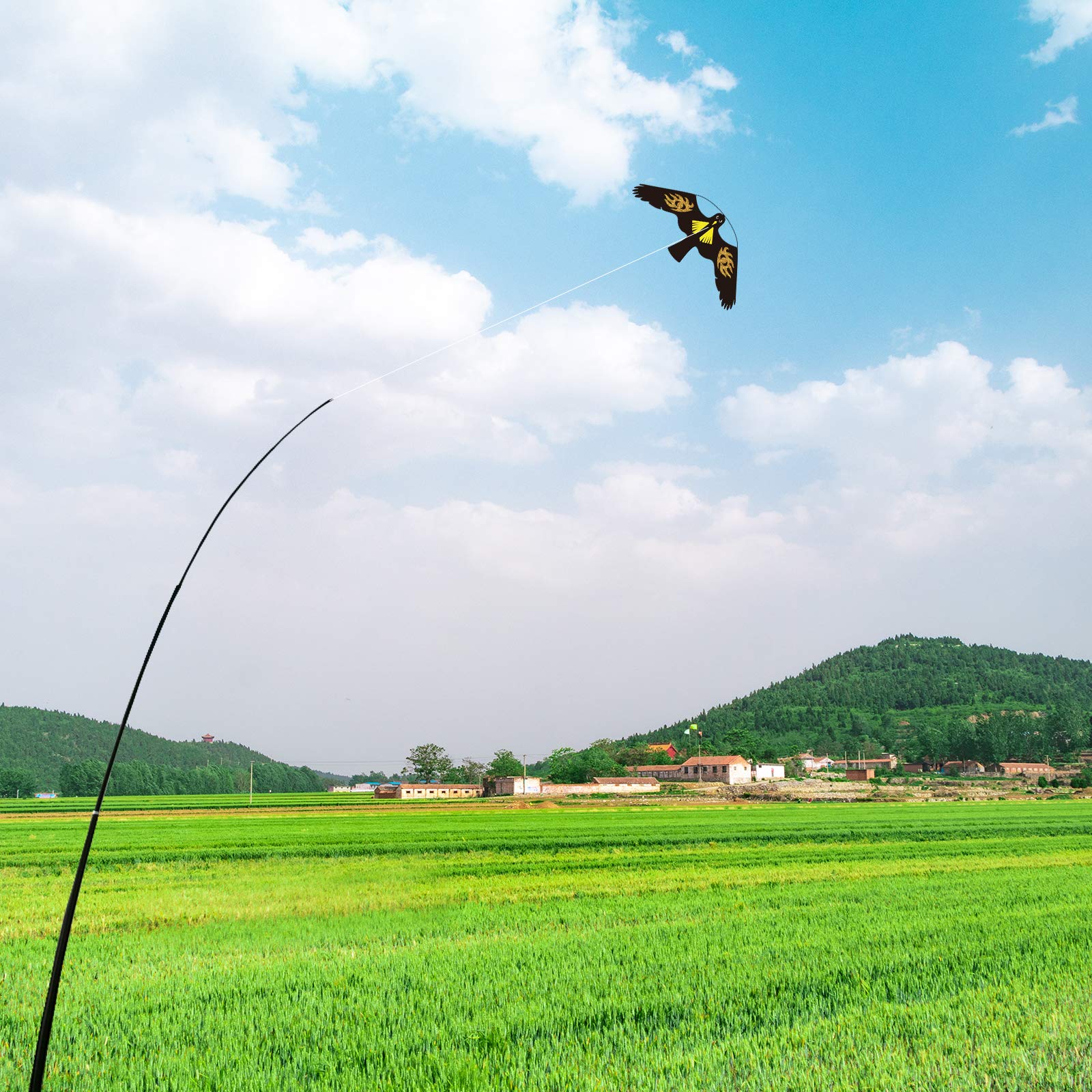 Bird Scarer Flying Kite Crops Farm Protector Bird Hawk mit 4 m Pole