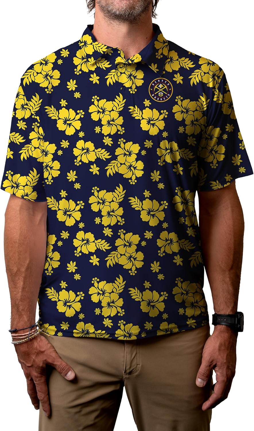 Blue 84 Men's NBA Officially Licensed Short Sleeve Performance Polo Floral