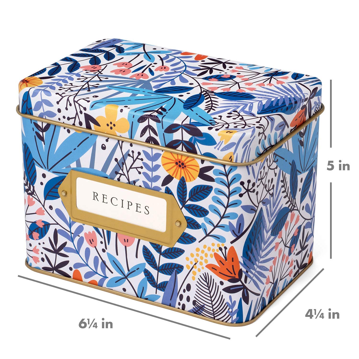 Jot & Mark Dekoracyjne pudełko z przepisami na karty z przepisami, etui na karty okolicznościowe, pomieści setki kart 10 cm x 15 cm