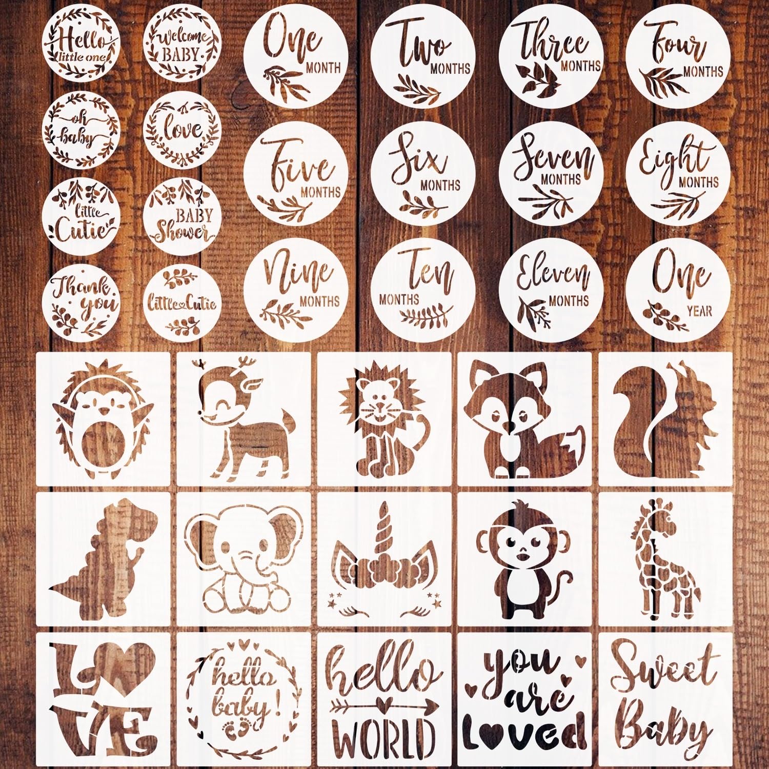 Amazon.com : 35 Pieces Baby Shower Stencils for Painting, Cute Onesie Stencils Baby Theme Painting Templates Reusable Baby Shower Stencils for Onesies Bibs Bodysuit Gift Bags : Arts, Crafts & Sewing