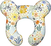 Travesseiros de pescoço de bebê – Almofada de viagem infantil atualizada para cabeça e pescoço de criança, travesseiro de pescoço infantil para carro avião carrinho de bebê – Flor A