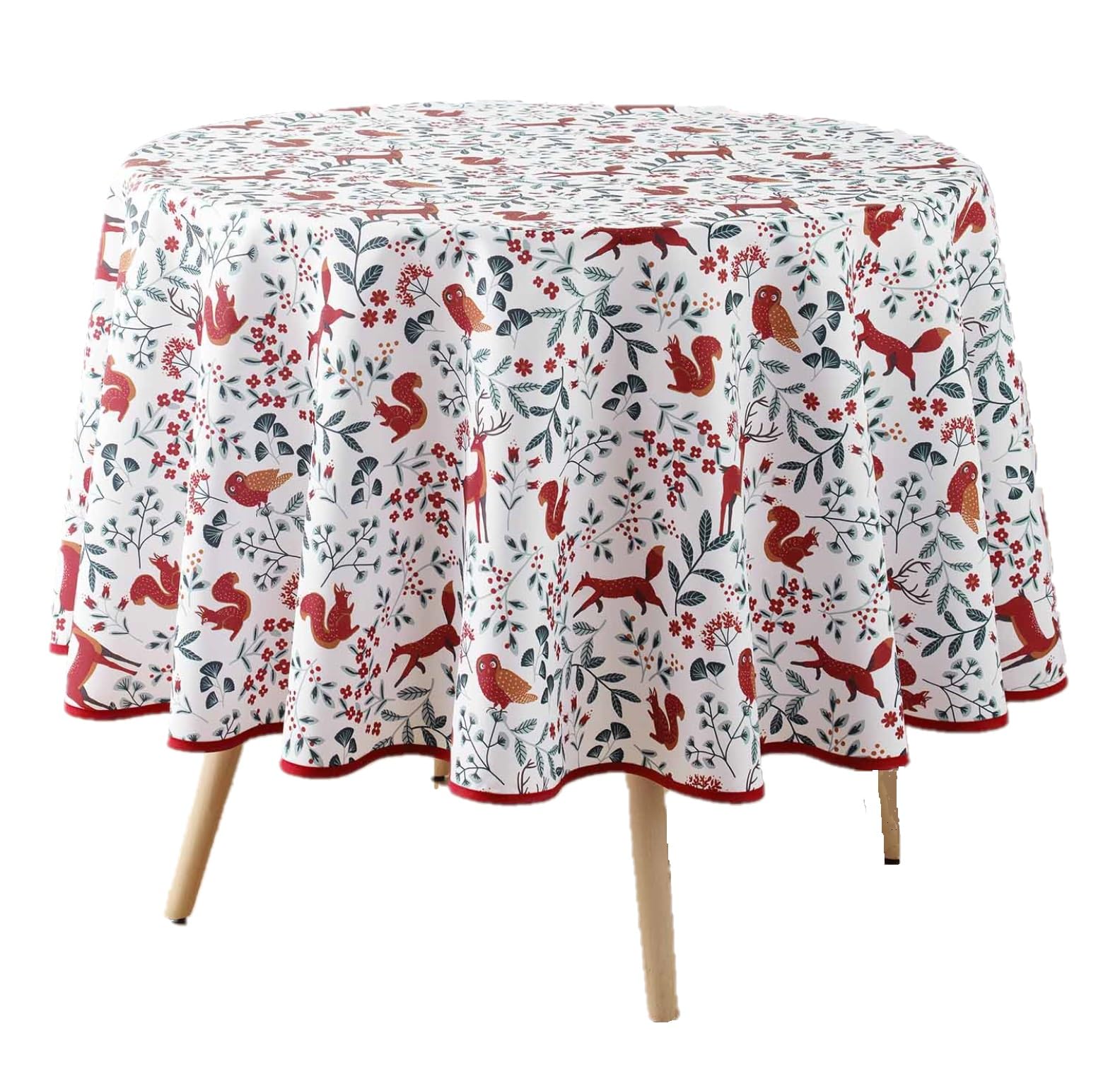Douceur d'Intérieur Forestine - Mantel, Redondo, diámetro de 180 cm, poliéster Estampado