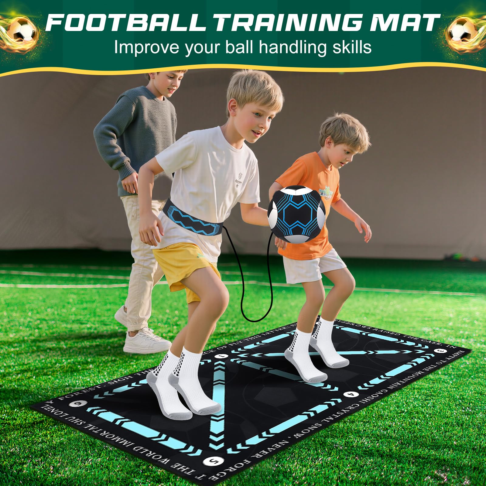 Tapis Dribble Football Amateur Tapis Entraînement Football 90x60cm Winnsell - Amélioration Dribble Et Contrôle De Balle Matériel Football Training