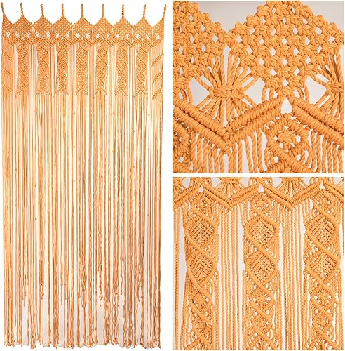 Cortinas bohemias para dormitorio, cortinas con cuentas para puertas, macramé para colgar en la pared, cortinas divisoras de habitación, cortina de