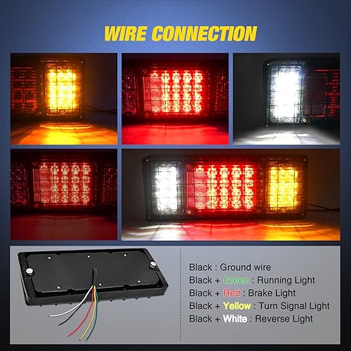 Miniatura 3 de Nilight Kit de 2 luces traseras para remolque, 40 luces LED, luces de giro de freno para funcionamiento, luces traseras impermeables para 10-30 V,