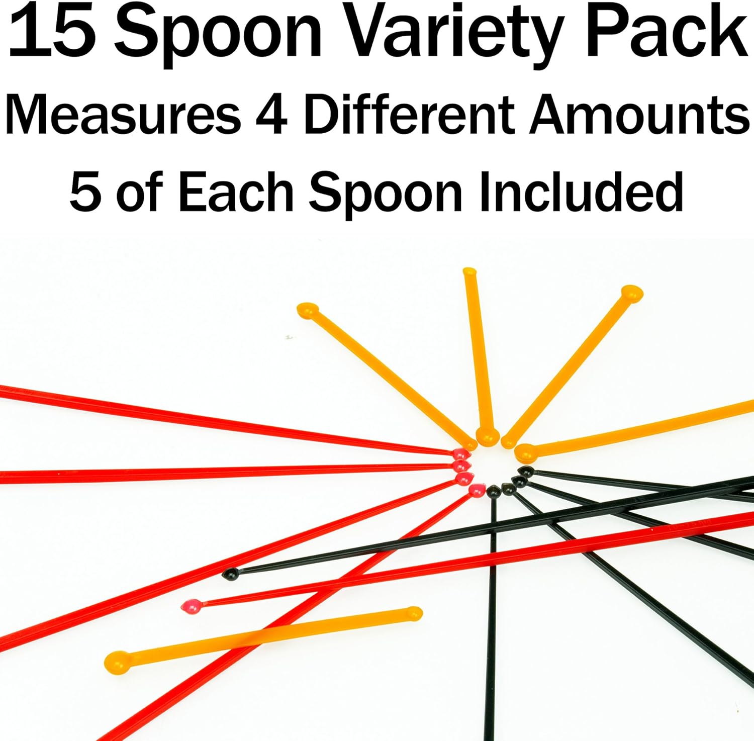 SuperDosing Static-Free Micro Scoop Variety Pack 6 Milligram - 30 Mg Measuring Spoons 15 Pack. Sturdy For Easy, Mess-Free Nootropic Supplement Powder Measurement. 3 Sizes x 5 of Each Size Tiny Spoon.