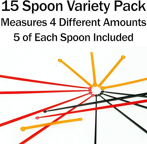 Miniatura 4 de Super Precise Micro Scoop - 15 piezas de tamaño variado de 6 a 30 mg. 5 colores x 3 tamaños cada paquete de cucharas medidoras garantizado preciso y