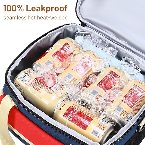 Miniatura 2 de MIER Lonchera grande para hombres, bolsas de almuerzo aisladas, bolsa enfriadora suave con correa para el hombro para adultos, trabajo, playa,