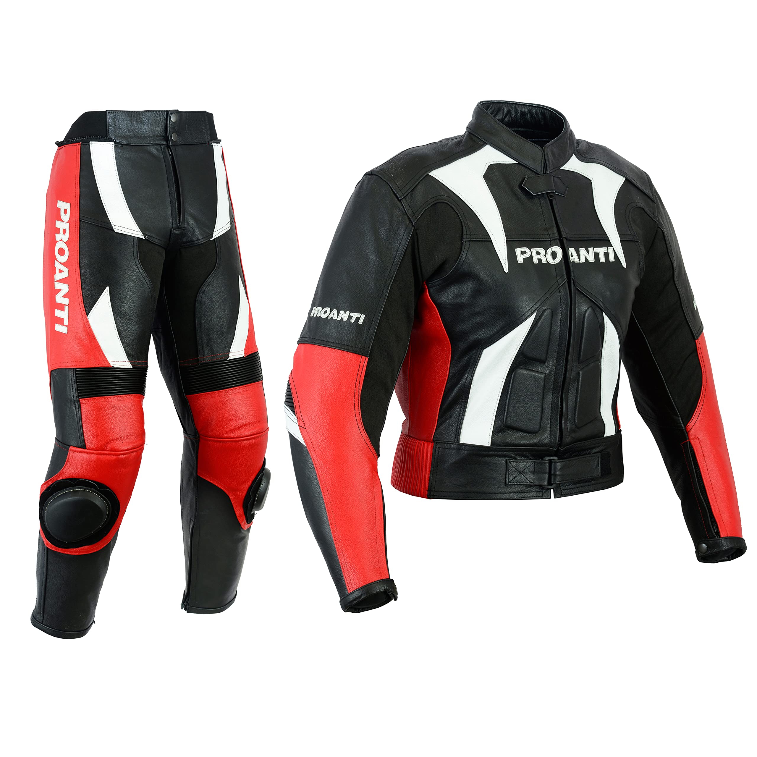 PROANTI Lederkombi Motorrad Leder Kombi Motorradkombi 2 Teiler