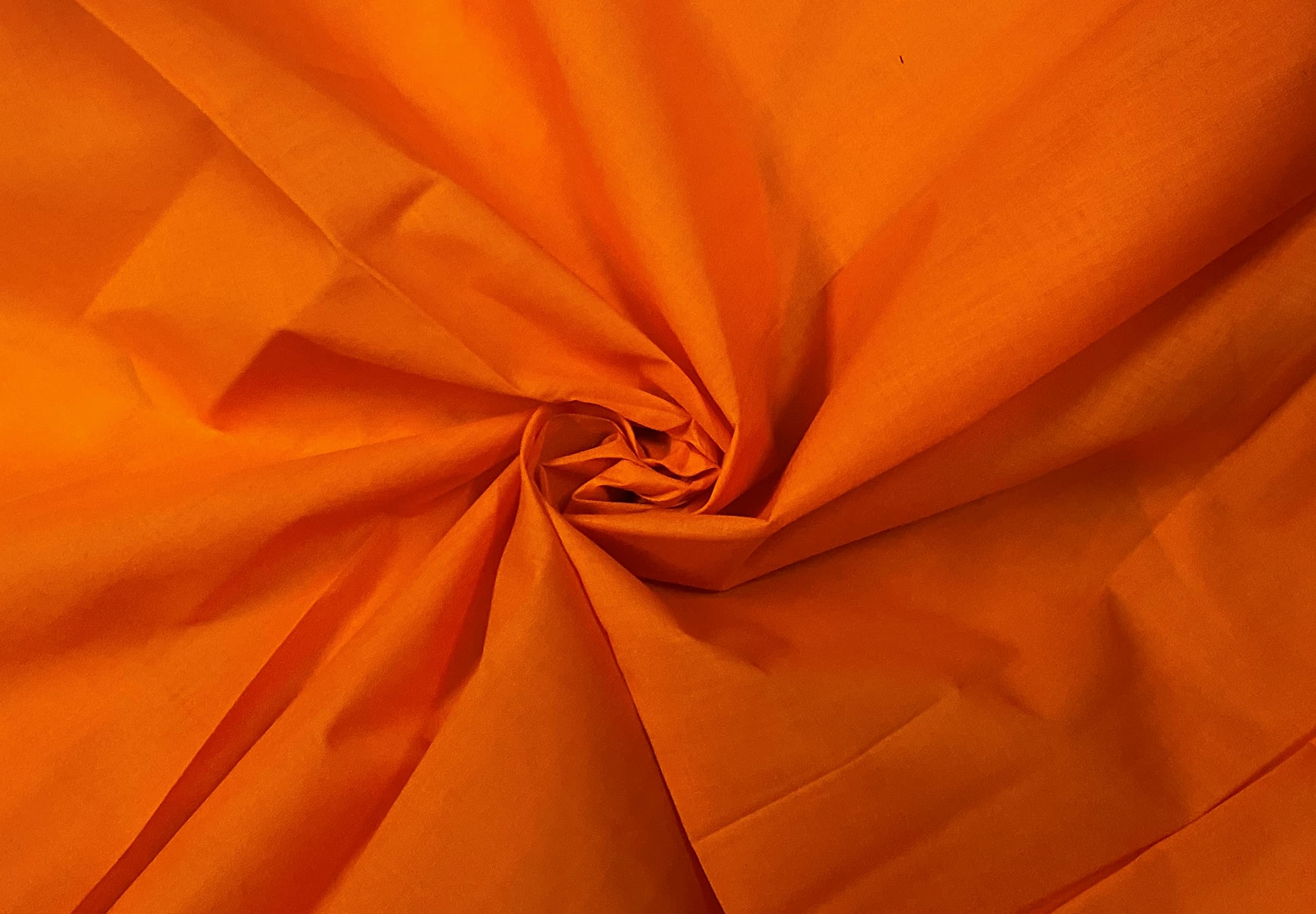 Fancy Textiles Plain Polycotton Dress Craft Fabric 44'' Wide (5 Meter, Orange)