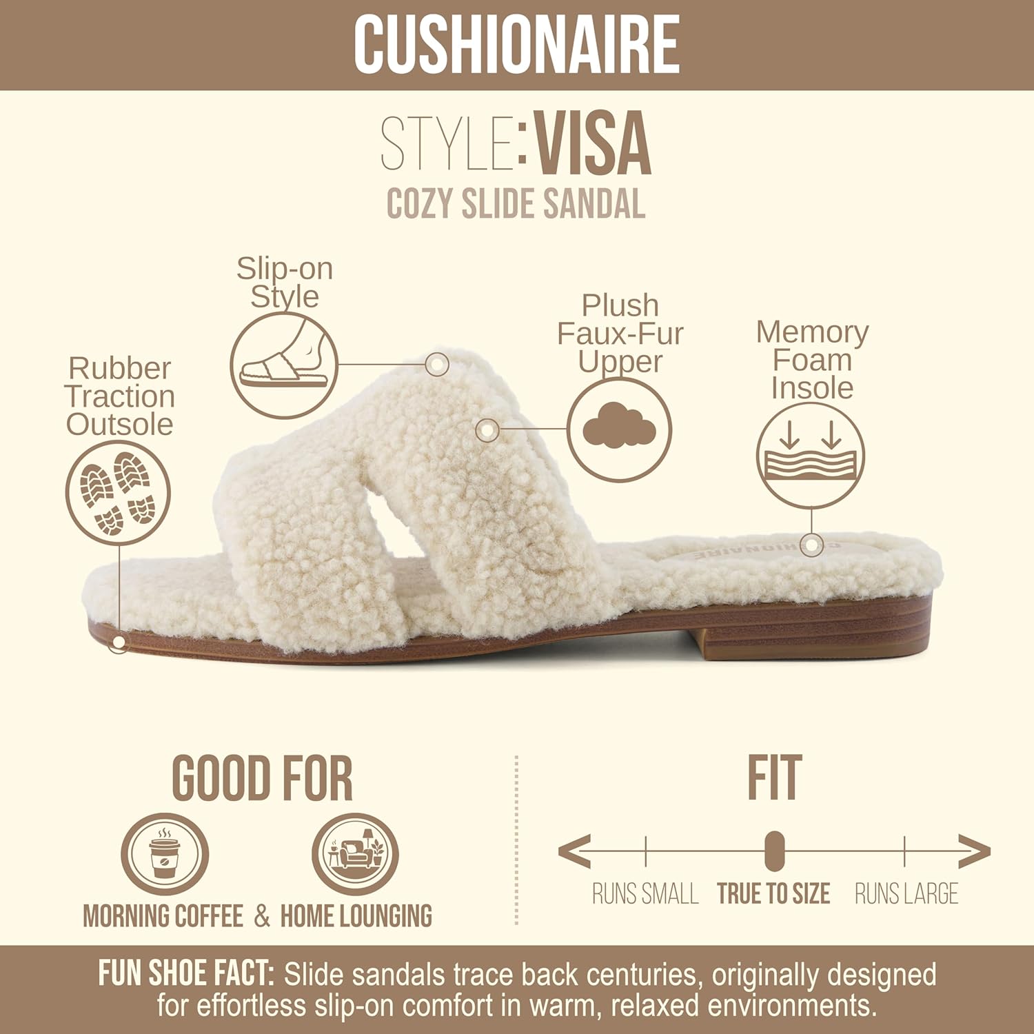 CUSHIONAIRE Women's Visa cozy slide sandal +Memory Foam, Wide Widths Available - Image 4