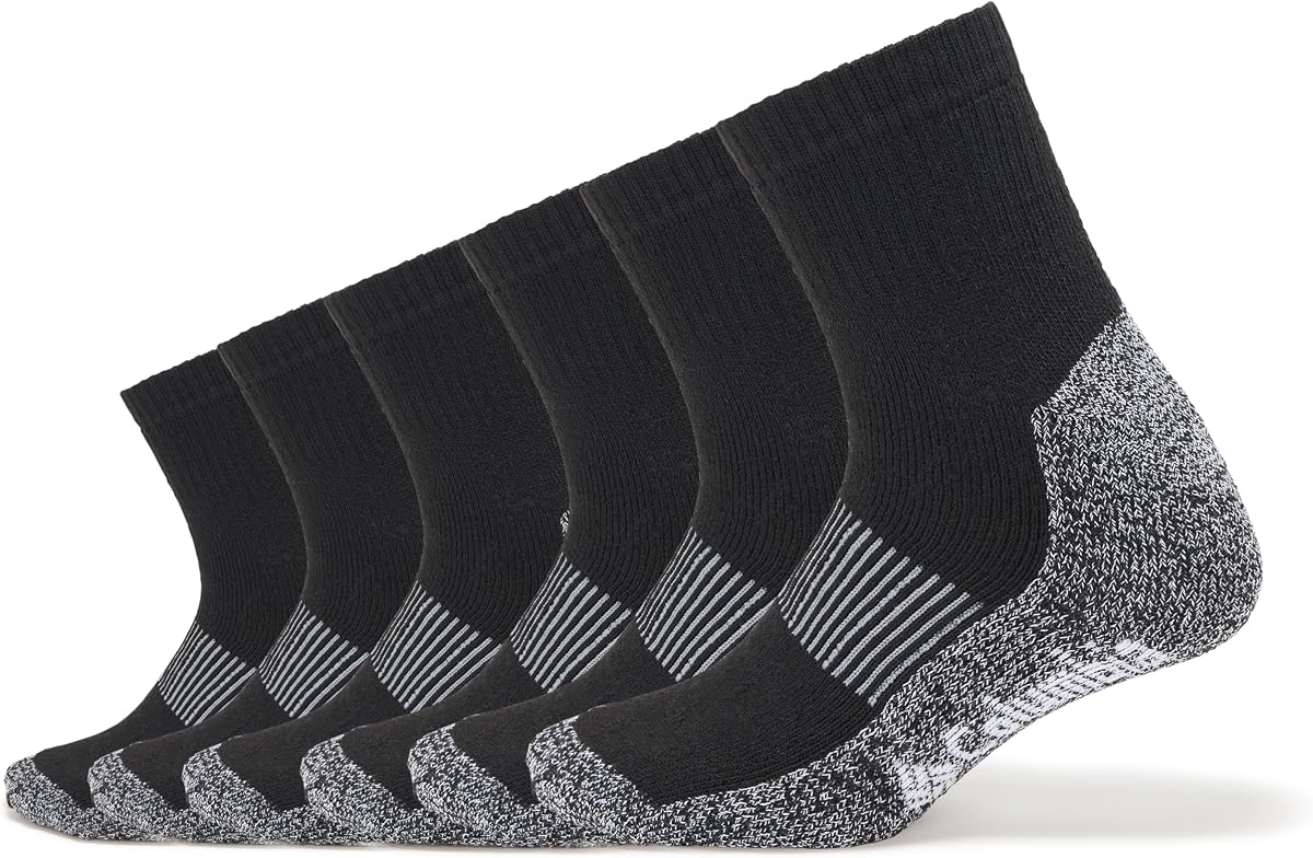 Columbia Calcetines cuarto de tripulación con control de humedad para hombre, paquete de 6