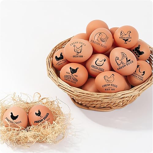 Miniatura 7 de Sellos de huevos personalizados para huevos frescos, sello de huevo de pollo personalizado con logotipo de nombre, sello de huevo personalizado para