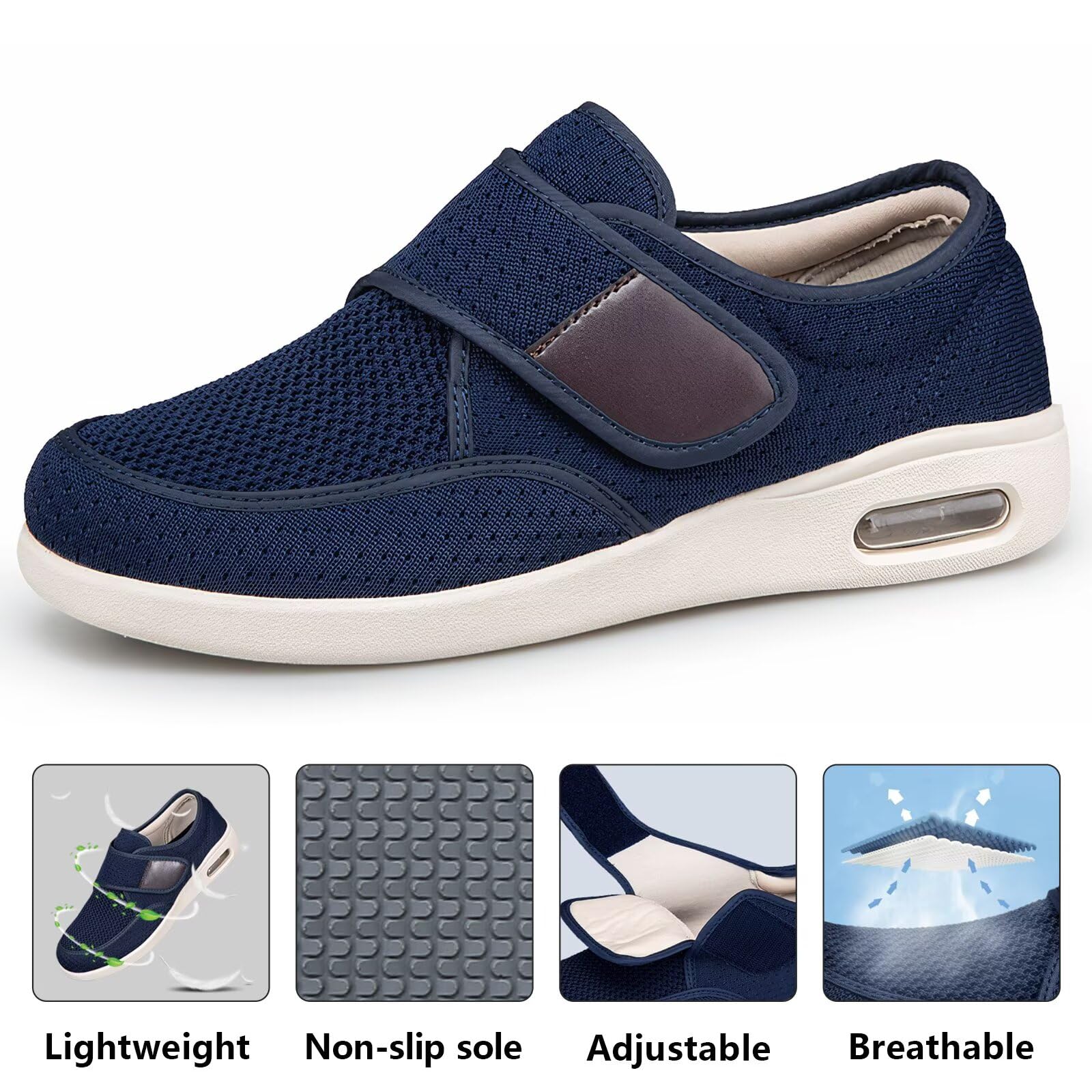 Scarpe Diabetici Uomo Donna Larghe Ortopedica Ciabatte Regolabili Sneaker
